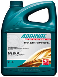 Купить моторное масло Addinol Giga Light MV 0530 LL 5W-30, 5л Синтетическое 4014766241108 в Абакане