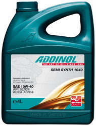 Купить моторное масло Addinol Semi Synth 1040 10W-40, 4л Полусинтетическое 4014766249968 в Абакане