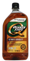    Quaker state Ultimate Durability SAE 0W-20 Full Synthetic Motor Oil  073102000346  