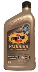    Pennzoil Platinum European Formula 5W-40  071611917902  